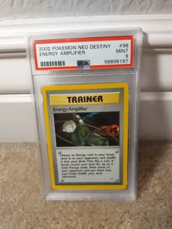 PSA 9 MINT 2002 POKEMON NEO DESTINY SET ENERGY AMPLIFIER TRAINER CARD 98/105 - Image 1