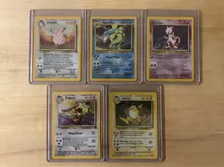 Lot Of 5 Pokemon TCG Holographic Unlimited Base Set Cards - Image 1