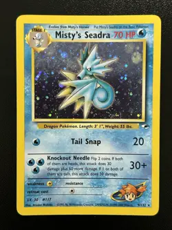 MISTY'S SEADRA Prerelease Pokemon Card - WOTC - Gym Heroes - 9/132 - HOLO NM (B) - Image 1