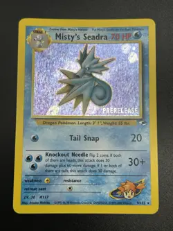 MISTY'S SEADRA Prerelease Pokemon Card - WOTC - Gym Heroes - 9/132 - HOLO NM (B) - Image 3