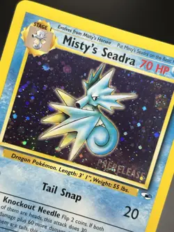 MISTY'S SEADRA Prerelease Pokemon Card - WOTC - Gym Heroes - 9/132 - HOLO NM (B) - Image 4