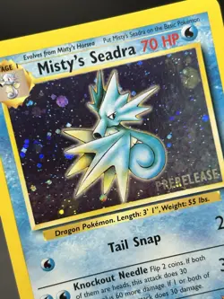 MISTY'S SEADRA Prerelease Pokemon Card - WOTC - Gym Heroes - 9/132 - HOLO NM (B) - Image 5