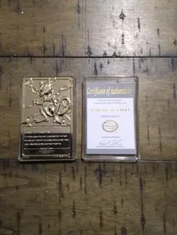 Pokemon 23K Gold Plated Mewtwo Trading Card 1999 Burger King Limited Edition - Image 2