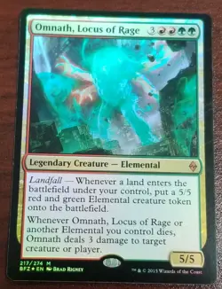 MTG Omnath, Locus Of Rage Battle For Zendikar 217/274 Foil Mythic NM - Image 1
