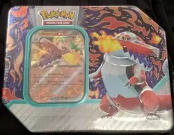 Pokemon TCG Paldea Partners Tin Skeledirge EX Includes 5 Booster Packs NEW NICE - Image 1