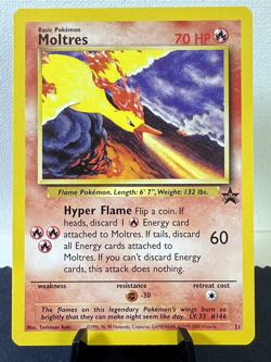 Pokemon TCG: WOTC Black Star Promo Moltres 21 LP+ - Image 1
