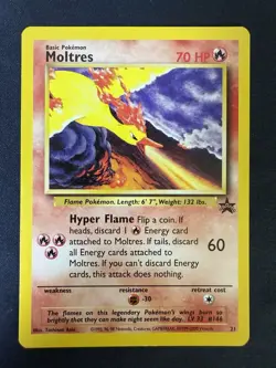 Pokemon TCG: WOTC Black Star Promo Moltres 21 LP+ - Image 5
