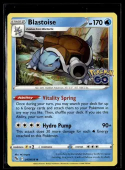 2022 Pokemon GO Holo Blastoise Rare #017/078 - Image 1