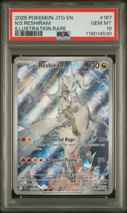 N's Reshiram - 167/159 PSA 10 Journey Together Illustration Rare Pokemon GEM MT - Image 1
