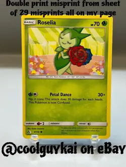 Pokemon Double Print Misprint Error Roselia 4/156 Sm-Ultra Prism Regular - Image 1