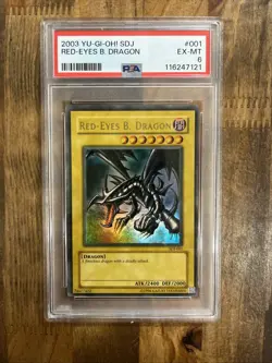 Graded PSA 6 2003 YU-GI-OH! SDJ Red Eyes B. Dragon #001 - Image 1