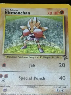 Pokemon TCG Hitmonchan Base Set 2 Holo Unlimited Rare Card 8/130 LP - Image 5