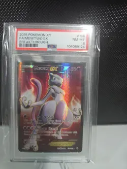 Pokemon XY Breakthrough Mewtwo EX 2015 Full Art Ultra Rare Card 158/162 PSA 8 - Image 1