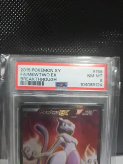Pokemon XY Breakthrough Mewtwo EX 2015 Full Art Ultra Rare Card 158/162 PSA 8 - Image 2