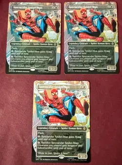 Magic MTG Marvel's Spider-Man Spectacular 2 x Foil 1 x Regular R0034 Borderless - Image 1