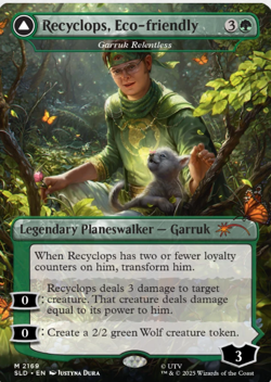 mtg Garruk Relentless/"Recyclops, Eco-Friendly' the office presale - Image 1