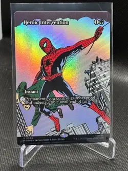 Heroic Intervention Borderless FOIL MTG Marvel #34 NP - Image 1