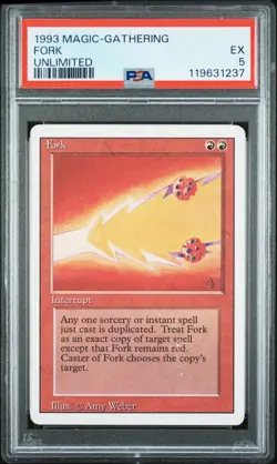 MTG Unlimited Edition Fork PSA 5 (EX) Vintage Magic Card - Image 1
