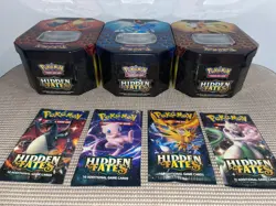POKEMON 2019 HIDDEN FATES 3 GX TINS - EMPTY BOOSTER PACKS & CODE CARDS NO CARDS - Image 5