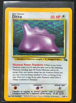 Pokemon 1999 Fossil Ditto 3/62 Unlimited English HP - Image 1