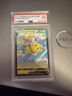 2021 Pokemon Celebrations Flying Pikachu V PSA Mint 9 - Image 1