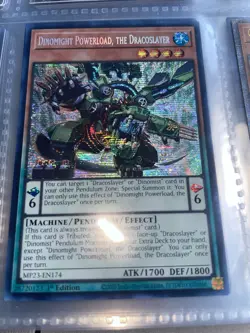 Dinomight Powerload, the Dracoslayer Prismatic Secret Rare 1st Ed Yugioh - Image 1
