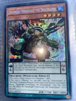 Dinomight Powerload, the Dracoslayer Prismatic Secret Rare 1st Ed Yugioh - Image 2