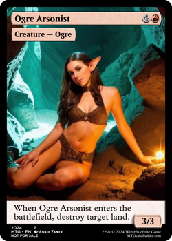 OGRE ARSONIST : MTG altered-art magic card : with Sexy Ogress! - Image 1