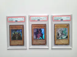 Yu-gi-oh 3 Vintage PSA Graded Cards Celtic Guardian, Invader Throne 1st, Lord D! - Image 1