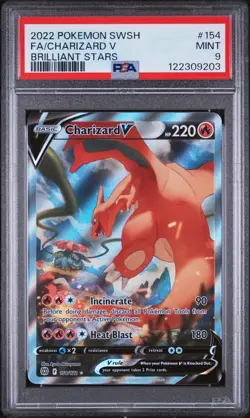 Pokemon TCG Brilliant Stars Charizard v PSA 9 Alternative Art Card 154/172 - Image 1