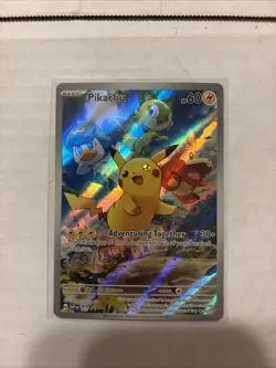 Pikachu SVP 027 Paldea Evolved Full Art Black Star Promo Pokemon Card NM - Image 1