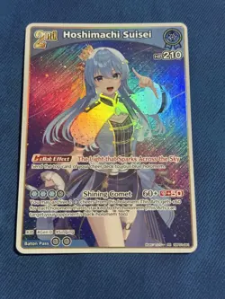 Hololive CARD GAME hBP01-081 Hoshimachi Suisei RR Blooming Radiance ENGLISH - Image 1