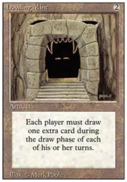 Heavy Play, English MTG Regular Howling Mine 3rd Edition Magic the Gathering - Image 1