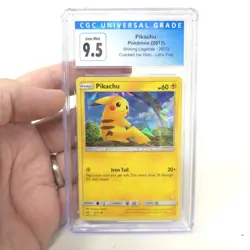 2017 Pokemon Shining Legends #28 Pikachu Cracked Ice Holo CGC 9.5 - Image 1