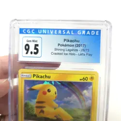 2017 Pokemon Shining Legends #28 Pikachu Cracked Ice Holo CGC 9.5 - Image 2