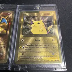 Pokemon Celebrations Gold Metal Charizard & Pikachu Cards 25th Anniversary Base - Image 4