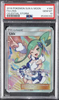 2018 POKEMON SUN & MOON CELESTIAL STORM #164 FULL ART/LISIA PSA 10 - Image 1