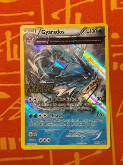 POKEMON TCG GYARADOS XY60 HOLO PRERELEASE PROMO LP ANCIENT ORIGINS - Image 1