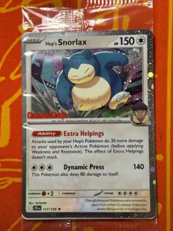 POKEMON TCG HOP'S SNORLAX 117/159 HOLO GAMESTOP PROMO SEALED JOURNEY TOGETHER - Image 1