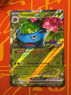 POKEMON TCG VENUSAUR EX 001/142 HOLO HALF ART EXC STELLAR CROWN STAMPED PROMO - Image 5