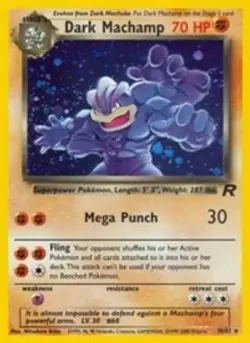 Dark Machamp (#10/82) - Unlimited Holofoil OS - Team Rocket LP Pokemon - Image 1