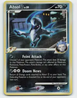 2009 Pokemon, Supreme Victors, #1/147 Absol G, Reverse Holo Rare - Image 1