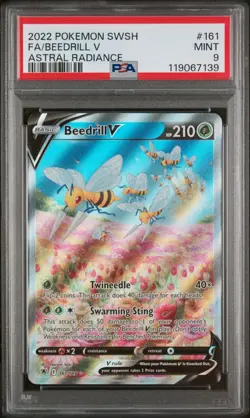 POKEMON TCG BEEDRILL V ALTERNATE FULL ART 161/189 ASTRAL RADIANCE GRADED PSA 9 - Image 1
