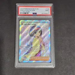 2023 POKEMON MEW EN-151 196 ERIKA'S INVITATION ULTRA RARE - PSA 9 - Image 1