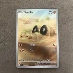 Pokemon TCG Sandile Scarlet & Violet Base Set 216/198 Holo Illustration Rare NM - Image 1