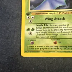 Pokemon TCG Golbat 34/62 Fossil 1st Edition LP - Image 3
