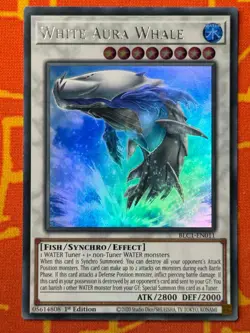YUGIOH WHITE AURA WHALE SILVER ULTRA RARE 1ST EDITION NM BLC1-EN011 - Image 1