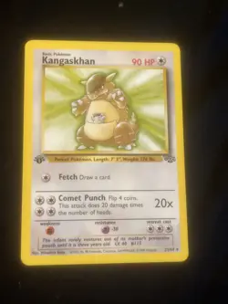 🍀 Kangaskhan 21/64 Jungle 1st Edition Non Holo Foil Pokemon 1999 Vintage Card - Image 1