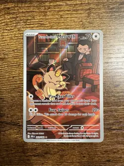 Pokemon TCG Team Rockets Meowth 203/182 Illustration Rare Card Mint - Image 1
