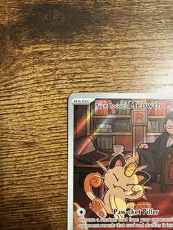 Pokemon TCG Team Rockets Meowth 203/182 Illustration Rare Card Mint - Image 3